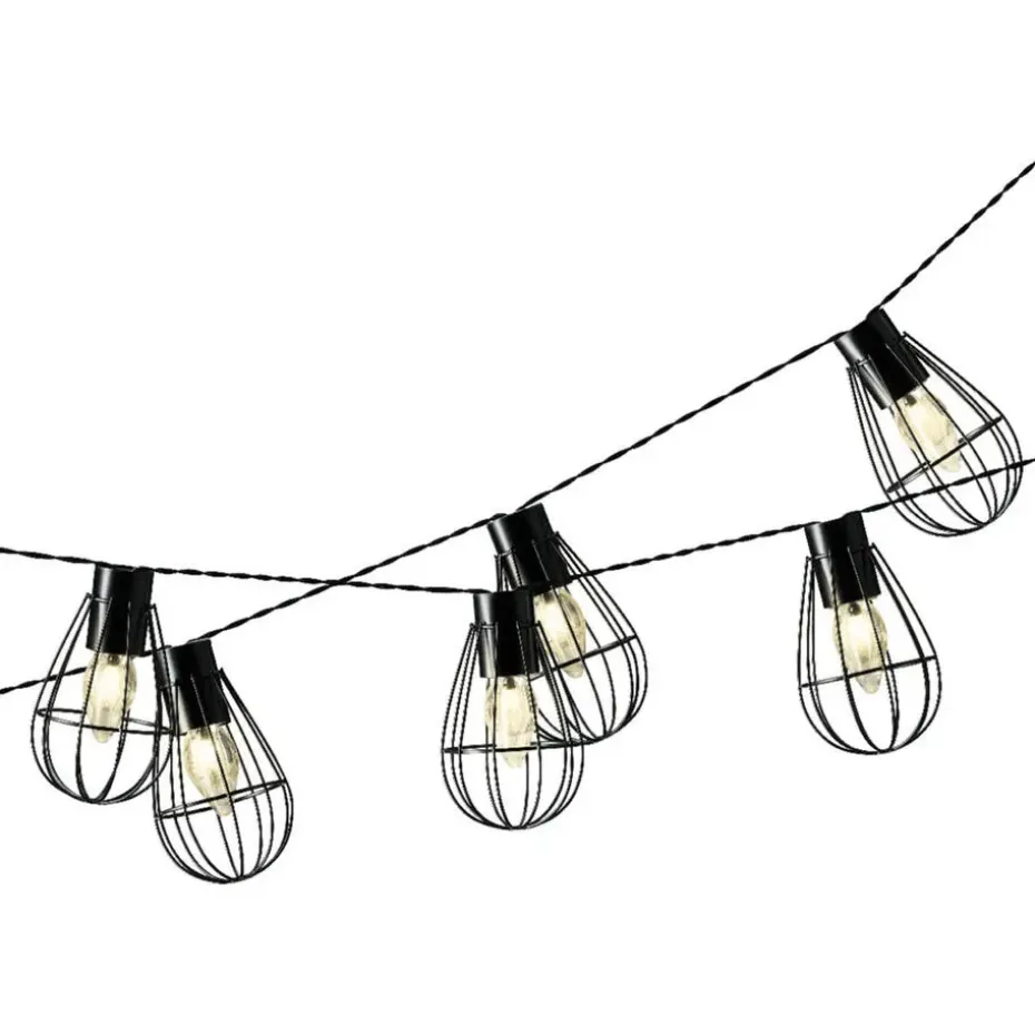 Lumineo Lichtsnoer - solar - metaal - 8 lampjes - 350 cm