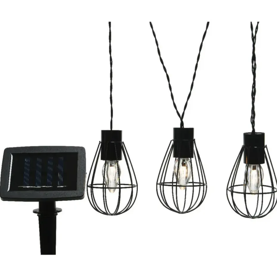 Lumineo Lichtsnoer - solar - metaal - 8 lampjes - 350 cm