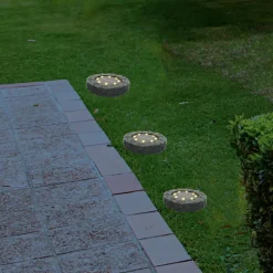 Lumineo prikspot/grondspot grijs - 11 x 2 cm - kunststeen