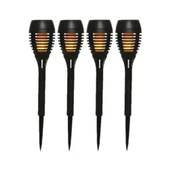 Lumineo Tuinfakkels - 4x stuks - Solar licht - vlameffect - 27 cm