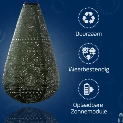 Lumiz Lampion op zonne energie - Solar tuinverlichting - Drop Set - 3 stuks