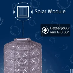 Lumiz Lampion op zonne energie - Solar tuinverlichting - Boedapest Set - 3 stuks