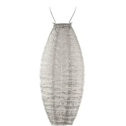 LUMIZ Solar Lampion Folia Long Oval - 20 cm - Licht Taupe