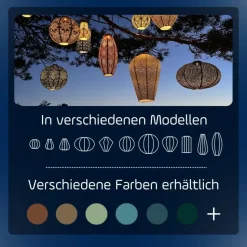 LUMIZ Solar Lampion Folia Long Oval - 20 cm - Licht Taupe