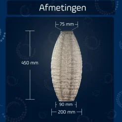 LUMIZ Solar Lampion Folia Long Oval - 20 cm - Licht Taupe