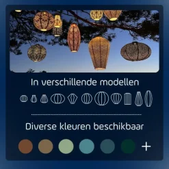 LUMIZ Solar Lampion Folia Long Oval - 20 cm - Licht Taupe