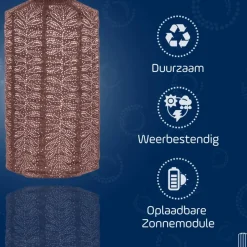 LUMIZ Solar Lampion Folia Cylinder - 18 cm - Plum