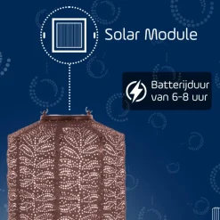 LUMIZ Solar Lampion Folia Cylinder - 18 cm - Plum