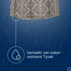 LUMIZ Solar Lampion Lace Lamp - 20 cm - Taupe