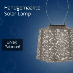 LUMIZ Solar Lampion Lace Lamp - 20 cm - Taupe