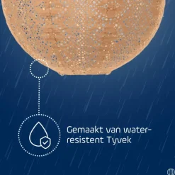 LUMIZ Solar Lampion Lace Rond - 30 cm - Abrikoos