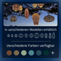 LUMIZ Solar Lampion Lace Diamond - 28 cm - Grijs Blauw