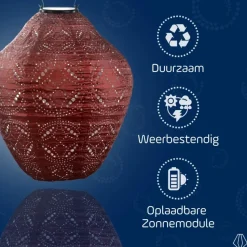 LUMIZ Solar Lampion Mandela Jar - 30 cm - Koper