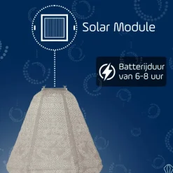 LUMIZ Solar Lampion Marrakesh Can - 30 cm - Licht Taupe