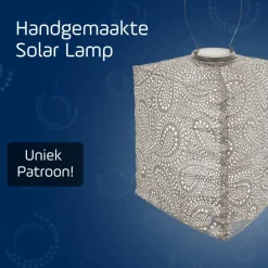 LUMIZ Solar Lampion Paisley Triangle - 28 cm - Licht Taupe