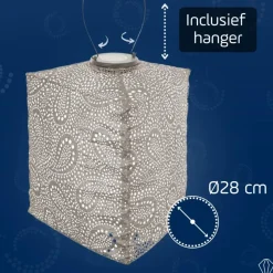 LUMIZ Solar Lampion Paisley Triangle - 28 cm - Licht Taupe