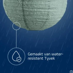 LUMIZ Solar Lampion Tigres Rond - 40 cm - Sage Green