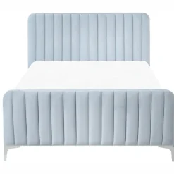 LUNAN - Tweepersoonsbed - Lichtblauw - 120 x 200 cm - Fluweel