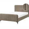 LUNAN - Tweepersoonsbed - Taupe - 120 x 200 cm - Bouclé