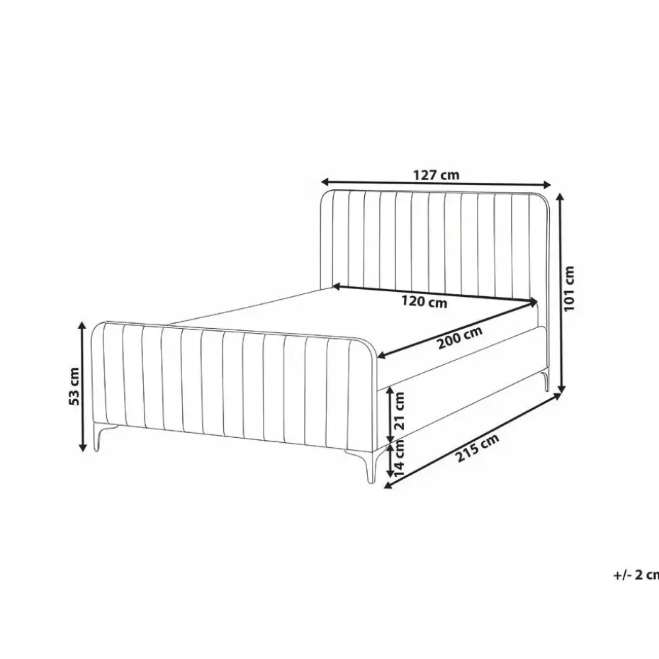LUNAN - Tweepersoonsbed - Taupe - 120 x 200 cm - Bouclé
