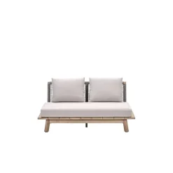 Lunar tweezitsbank - acaciahout met white wash - taupe - grey sand