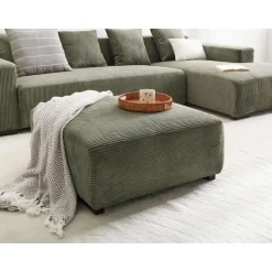 LUNGO - Ottomaan - Groen - Corduroy