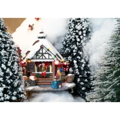 LuVille Kerstdorp Miniatuur Evergreen Bomen - 21 Stuks - H22 x Ø8 cm