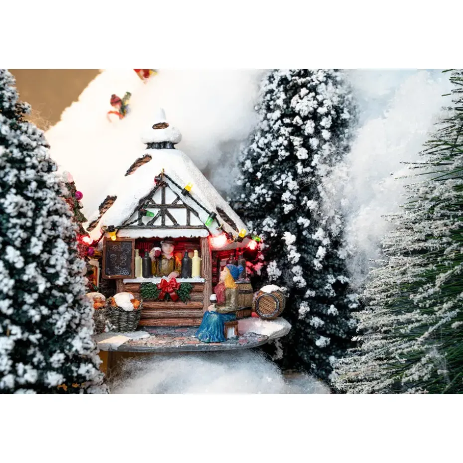 LuVille Kerstdorp Miniatuur Evergreen Bomen - 21 Stuks - H22 x Ø8 cm