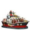 LuVille Sinterklaas Miniatuur Pakjesboot met Verlichting - H19 cm