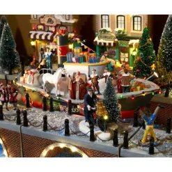 LuVille Sinterklaas Miniatuur Pakjesboot met Verlichting - H19 cm