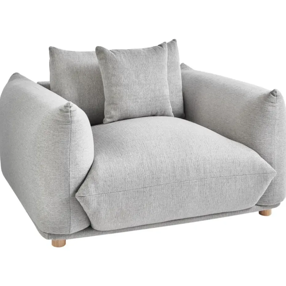 LUVOS - Fauteuil - Lichtgrijs - Stof