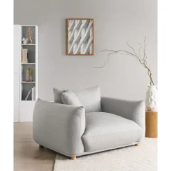 LUVOS - Fauteuil - Lichtgrijs - Stof