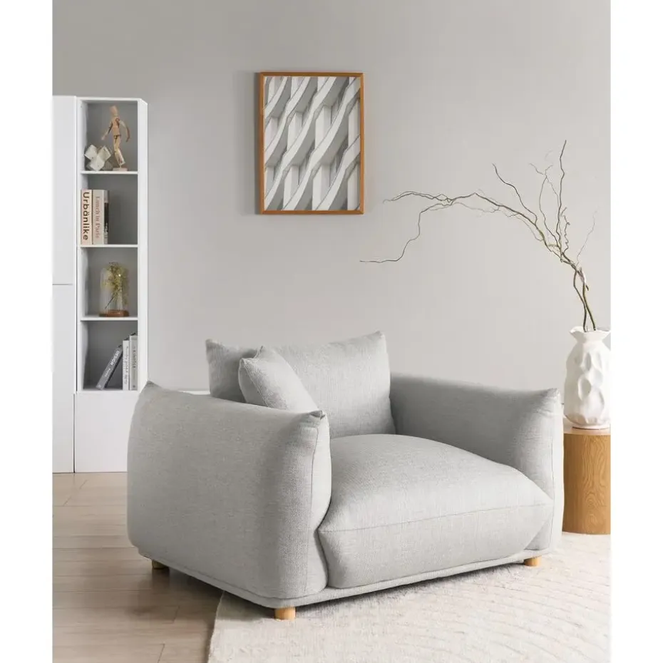 LUVOS - Fauteuil - Lichtgrijs - Stof