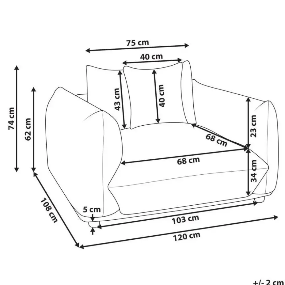 LUVOS - Fauteuil - Lichtgrijs - Stof