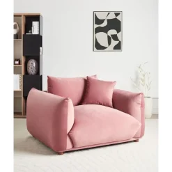 LUVOS - Fauteuil - Roze - Fluweel