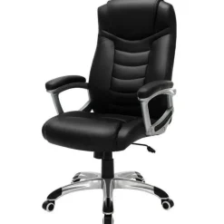 Luxe design manager bureaustoel - kunstleer - zware belasting - zwart