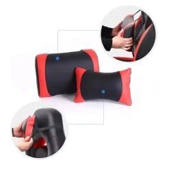 Luxe Gamestoel - Met Hoofdkussen - Kunstleer - Zwart & Rood