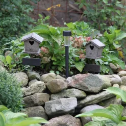 Luxform Solar tuinlamp - 1x - zwart - LED warm wit - D4,7 x H32,5 cm