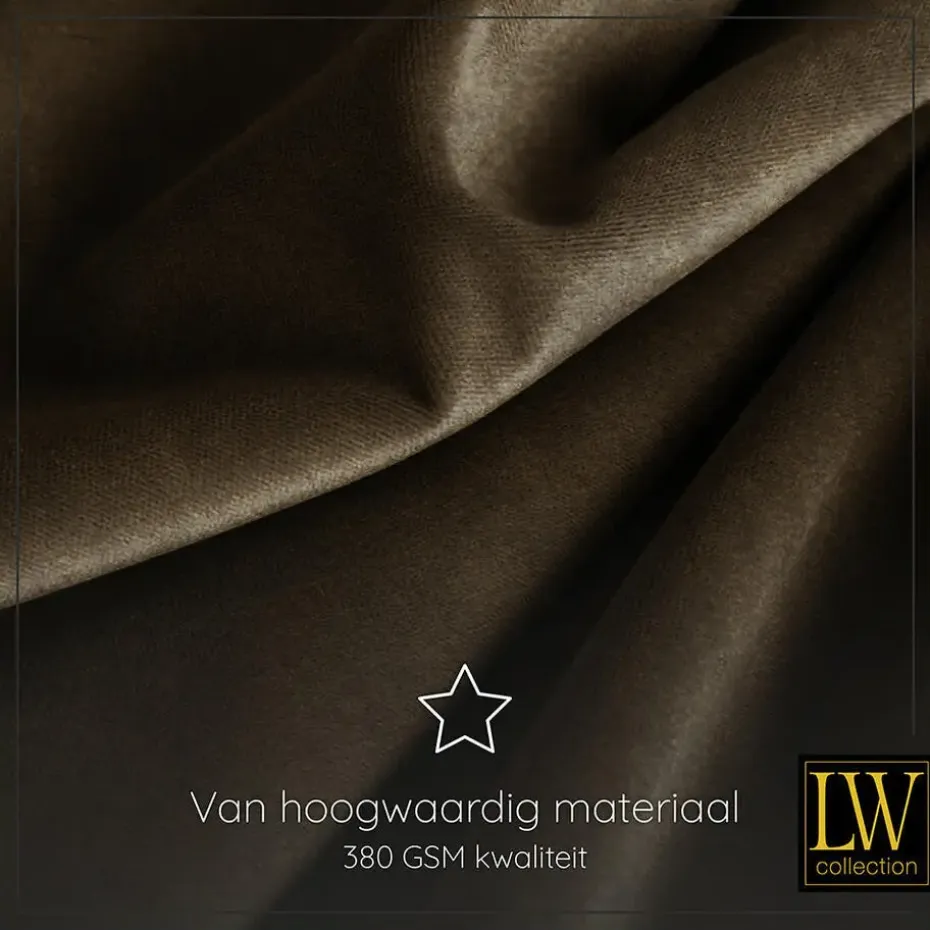 LW Collection Gordijnen bruin 270x140CM met haakjes Velvet 1 stuk
