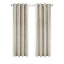 LW Collection Gordijnen Beige 270x290cm Velvet Kant en klaar 1 stuk