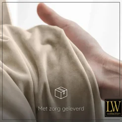LW Collection Gordijnen beige 225x140CM met haakjes Velvet 1 stuk