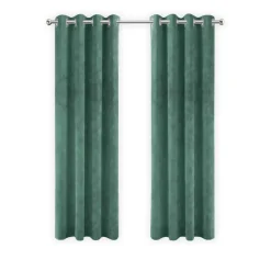 LW Collection Gordijnen Groen 245x290cm Velvet Kant en klaar 1 stuk