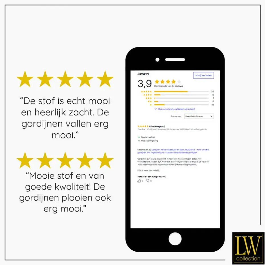 LW Collection Gordijnen Groen 270X140CM velvet kant en klaar 1 stuk