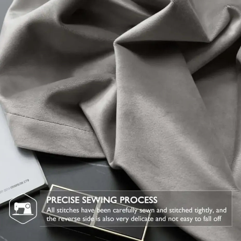 LW Collection Gordijnen Grijs 270x290cm Velvet Kant en klaar 1 stuk