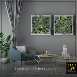 LW Collection Gordijnen Grijs 270x290cm Velvet Kant en klaar 1 stuk