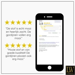 LW Collection Gordijnen Grijs 270x290cm Velvet Kant en klaar 1 stuk