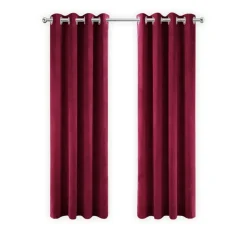 LW Collection Gordijnen Rood 245x290cm Velvet Kant en klaar 1 stuk