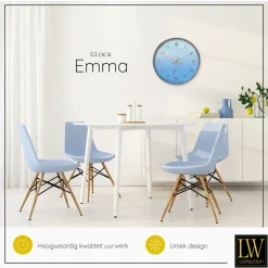 LW Collection Keukenklok Emma lichtblauw rosé 30cm