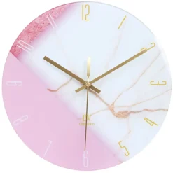 LW Collection Keukenklok Andrea wit roze 30cm