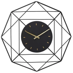 LW Collection Wandklok Benjamin zwart 60CM